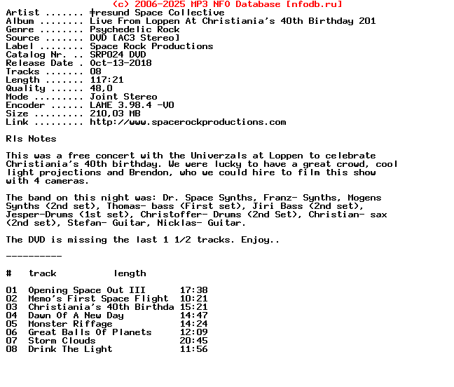 Oresund_Space_Collective-Live_From_Loppen_At_Christianias_40Th_Birthday_2011-DVD-2015