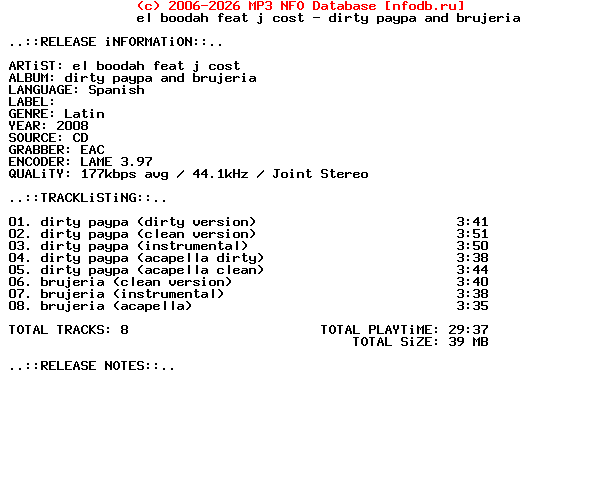 El_Boodah_Feat_J_Cost-Dirty_Paypa_And_Brujeria-(PROMO_CDS)-SP-2008