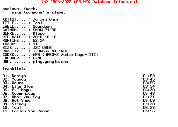 Julien_Dyne-Teal-(SNDWLP129D)-WEB-2018