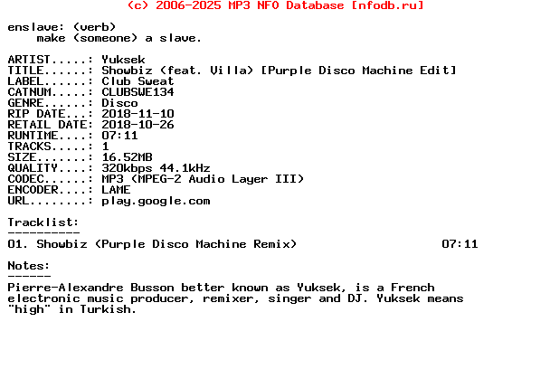 Yuksek-Showbiz_(FEAT_VILLA)_(PURPLE_DISCO_MACHINE_EDIT)-(CLUBSWE134)-WEB-2018