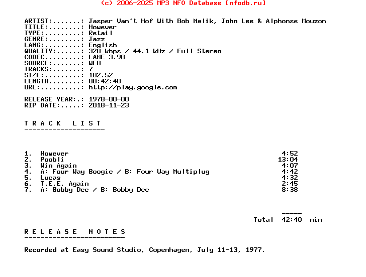 Jasper_Vant_Hof_With_Bob_Malik_John_Lee_And_Alphonse_Mouzon-However-WEB-1978