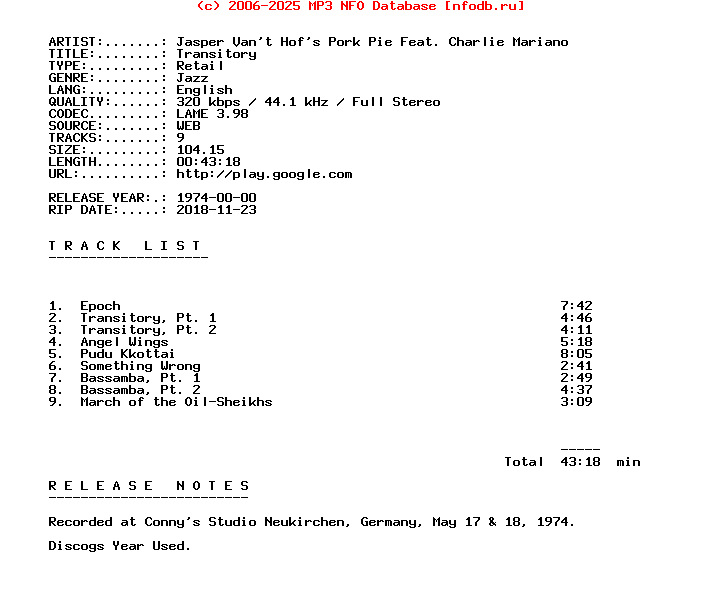 Jasper_Vant_Hofs_Pork_Pie_Feat._Charlie_Mariano-Transitory-WEB-1974
