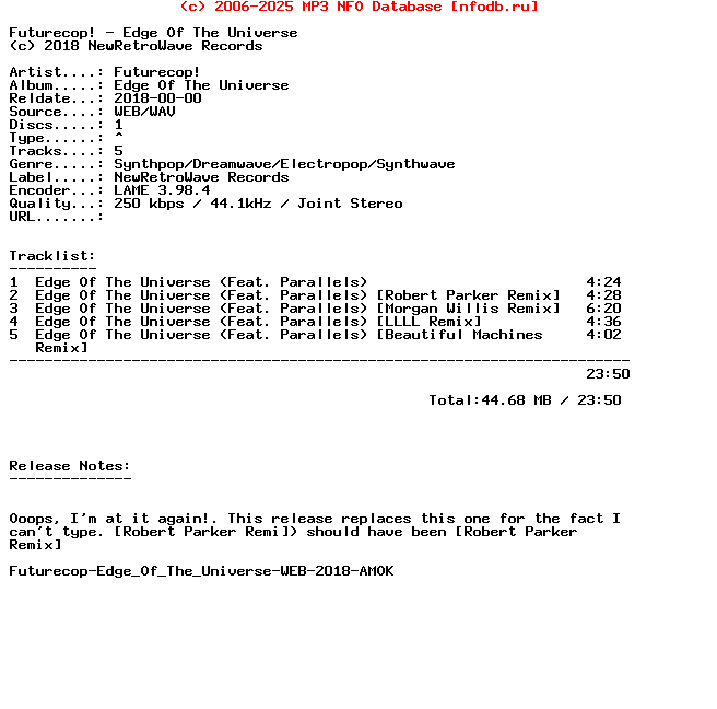 Futurecop-Edge_Of_The_Universe-REPACK-WEB-2018