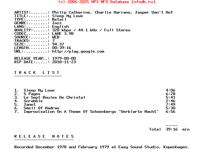 Philip_Catherine_Charlie_Mariano_Jasper_Vant_Hof-Sleep_My_Love-WEB-1979