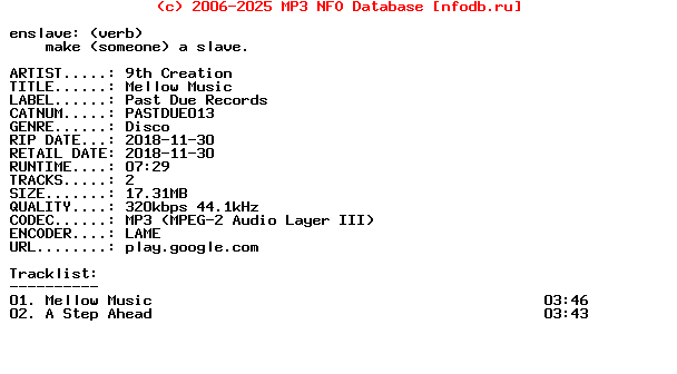 9Th_Creation-Mellow_Music-(PASTDUE013)-WEB-2018