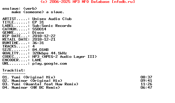 Unisex_Audio_Club-Ep_31-(SS0014)-WEB-2018