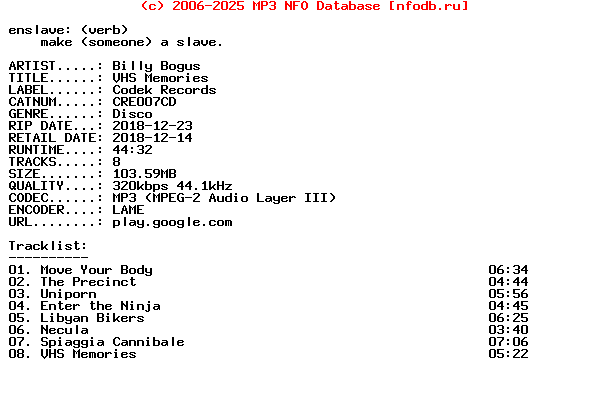 Billy_Bogus-Vhs_Memories-(CRE007CD)-WEB-2018
