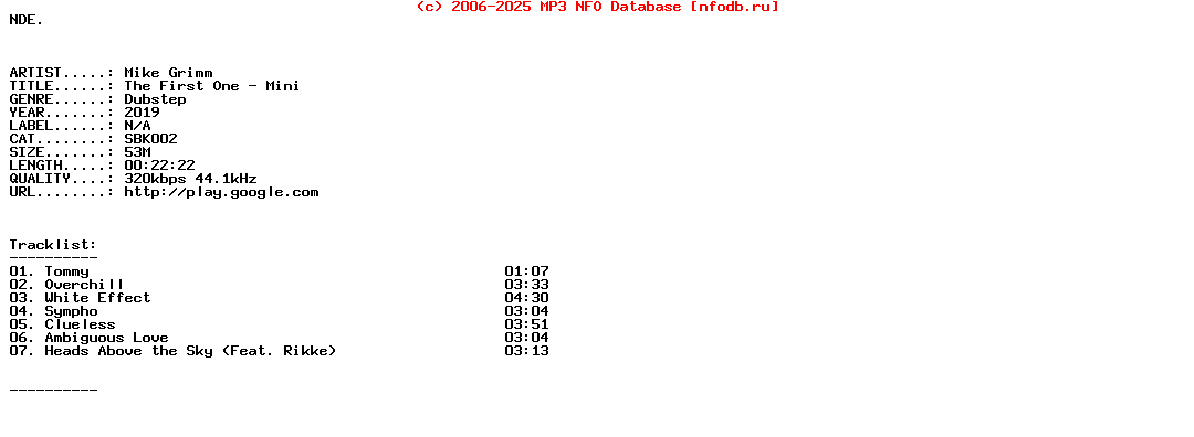 Mike_Grimm-The_First_One__Mini-(SBK002)-WEB-2019
