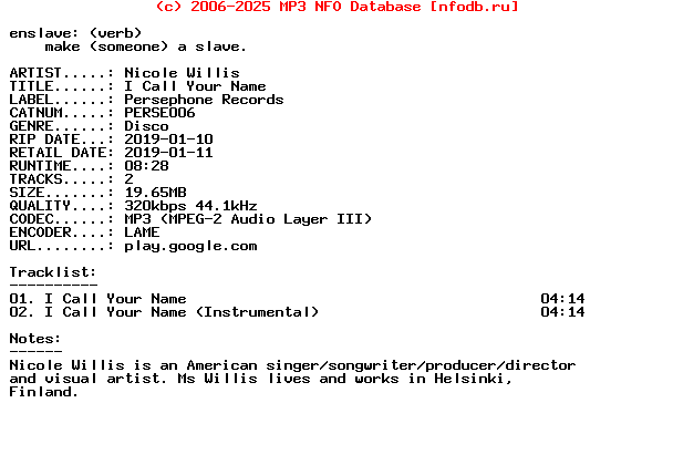 Nicole_Willis-I_Call_Your_Name-(PERSE006)-WEB-2019
