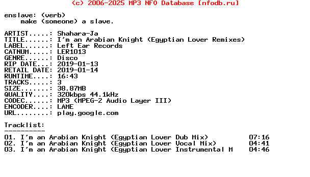 Shahara-Ja-Im_An_Arabian_Knight_(EGYPTIAN_LOVER_REMIXES)-(LER1013)-WEB-2019