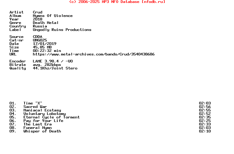 Crud-Hymns_Of_Violence-CD-2018