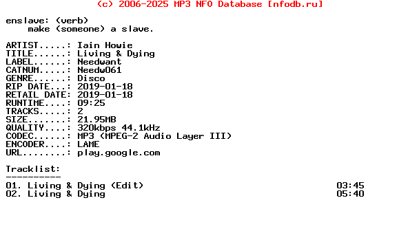 Iain_Howie-Living_And_Dying-(NEEDW061)-WEB-2019