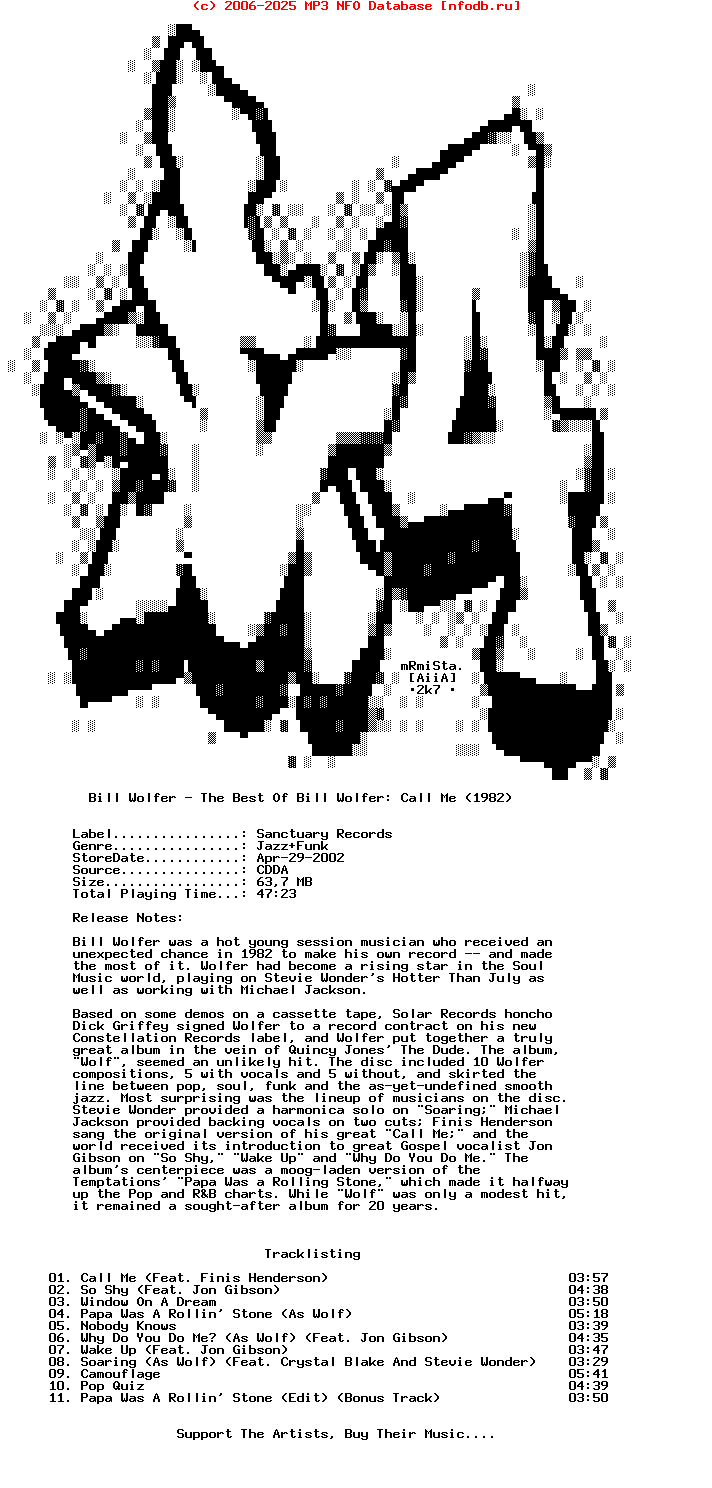 Bill_Wolfer-The_Best_Of_Bill_Wolfer-Call_Me_(1982)-2002