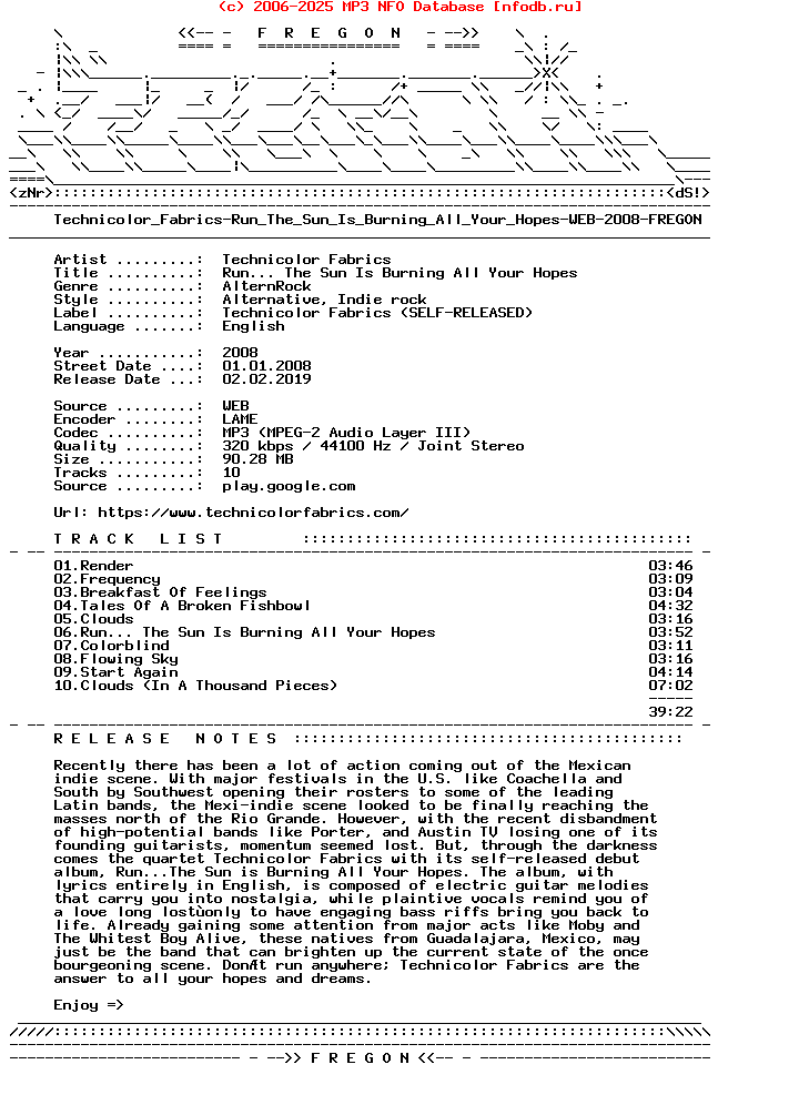 Technicolor_Fabrics-Run_The_Sun_Is_Burning_All_Your_Hopes-WEB-2008-Fregon