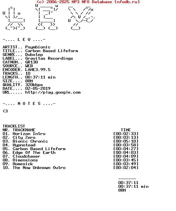 Psymbionic-Carbon_Based_Lifeform-(GR130)-WEB-2019