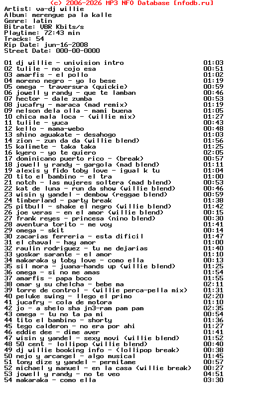 VA-Dj_Willie-Merengue_Pa_La_Kalle-(BOOTLEG)-SP-2008-0MNi