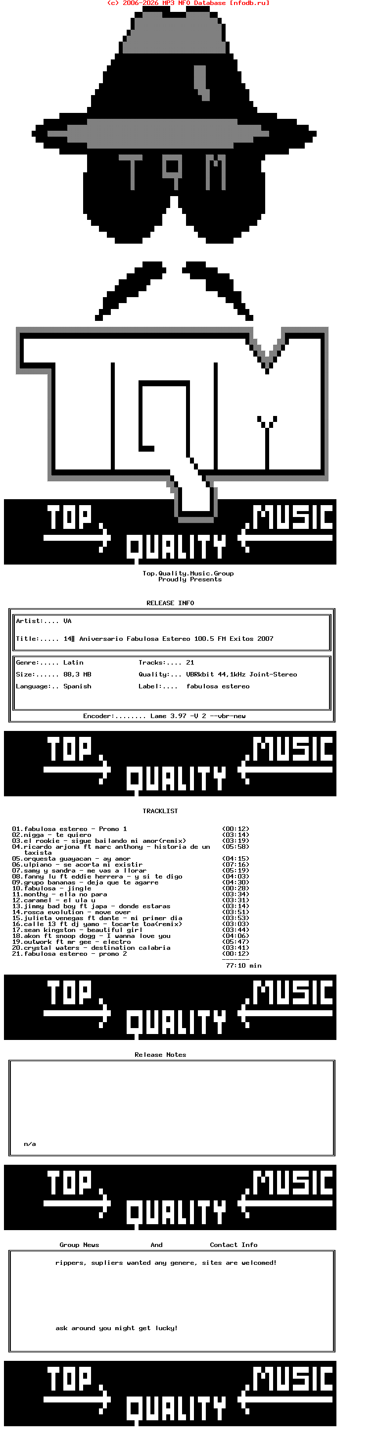 VA-14_Aniversario_Fabulosa_Estereo_100.5_Fm_Exitos_2007-SP-2007-TQM