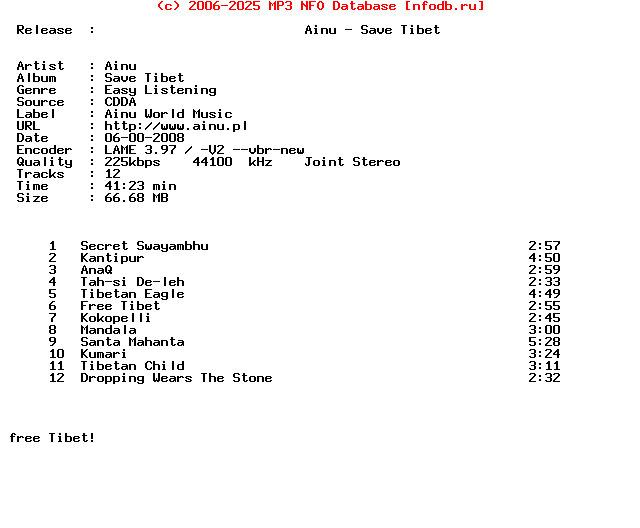 Ainu-Save_Tibet-Mag_CD-2008