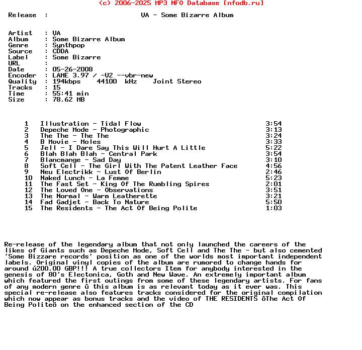 VA-Some_Bizarre_Album-(SBZ101CD)-Remastered_Cd-2008
