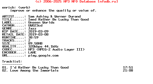 Sam_Ashley_And_Werner_Durand-Imed_Rather_Be_Lucky_Than_Good-(UW023CD)-WEB-2019