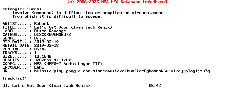 Babert-Lets_Get_Down_(IVAN_JACK_REMIX)-Single-(DISCOREVENGE072)-WEB-2019