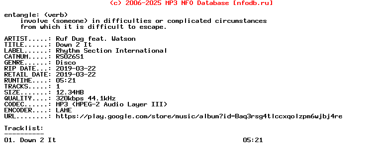 Ruf_Dug_Feat_Watson-Down_2_It-Single-(RS026S1)-WEB-2019