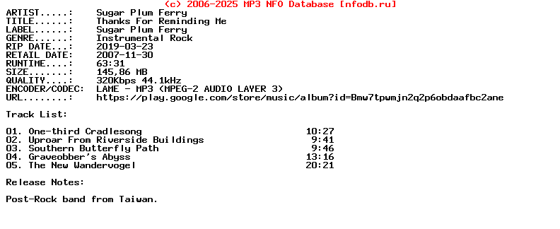 Sugar_Plum_Ferry-Thanks_For_Reminding_Me-2007