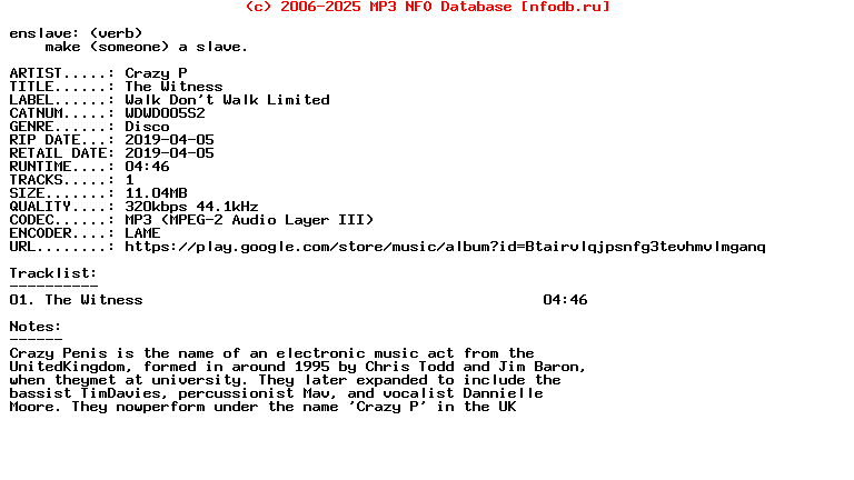 Crazy_P-The_Witness-(WDWD005S2)-Single-WEB-2019