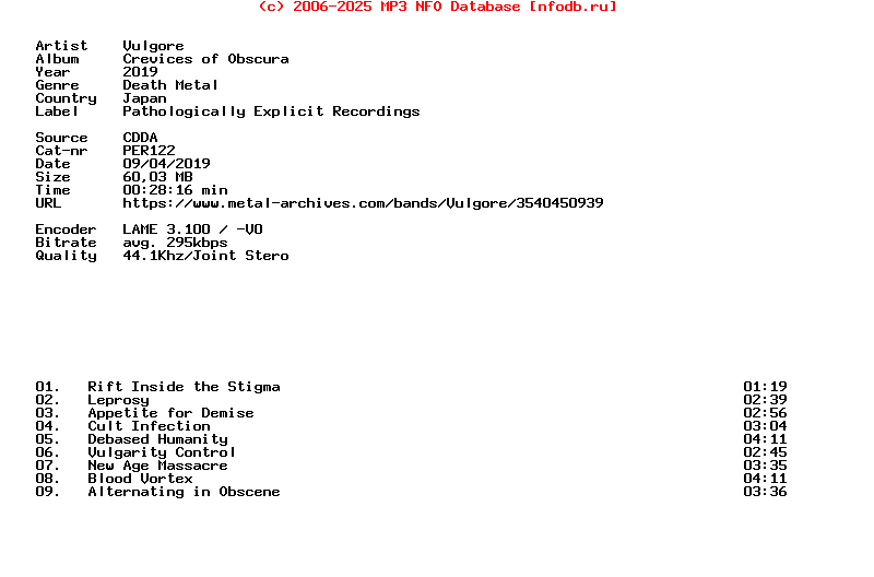 Vulgore-Crevices_Of_Obscura-CD-2019
