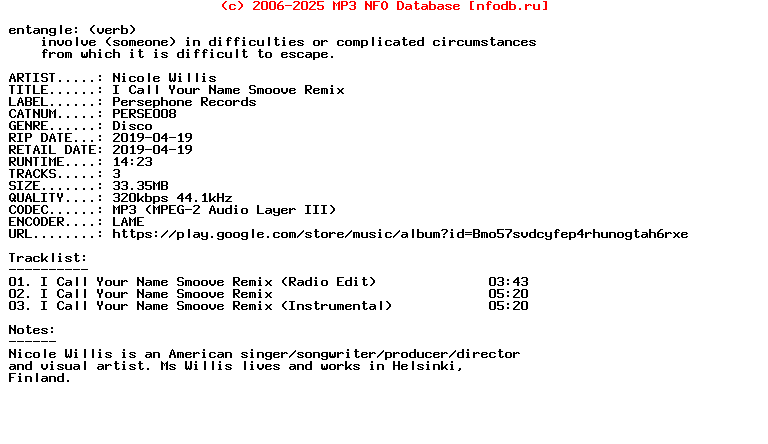 Nicole_Willis-I_Call_Your_Name_Smoove_Remix-(PERSE008)-WEB-2019