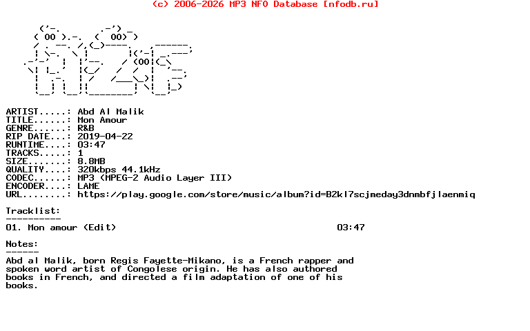 Abd_Al_Malik-Mon_Amour-Single-WEB-FR-2011