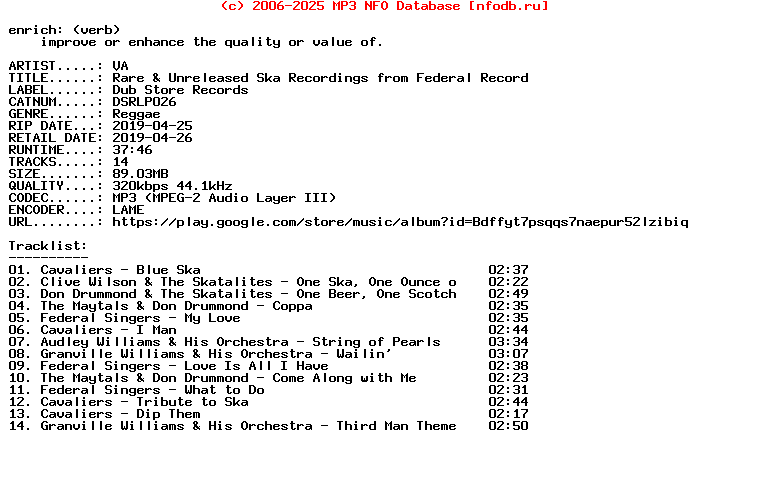 VA-Rare_And_Unreleased_Ska_Recordings_From_Federal_Records_Vaults_1964-1965-(DSRLP026)-WEB-2019