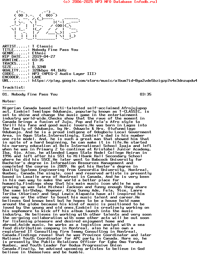 T_Classic-Nobody_Fine_Pass_You-Single-WEB-2019