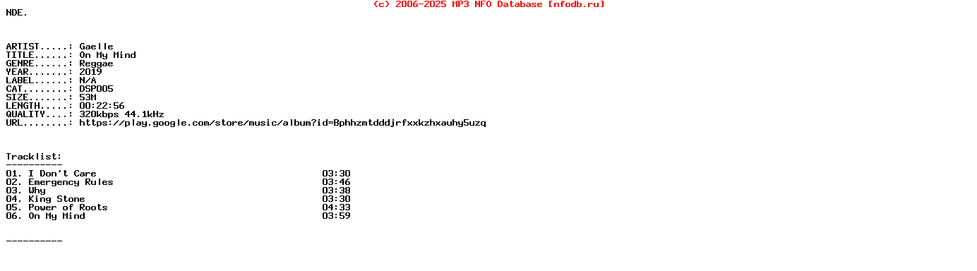 Gaelle-On_My_Mind-(DSP005)-WEB-2019