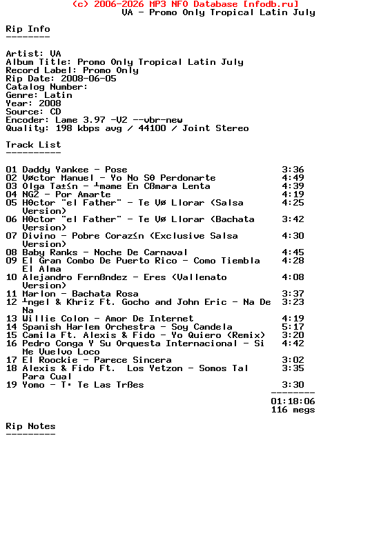 VA-Promo_Only_Tropical_Latin_July-SP-2008