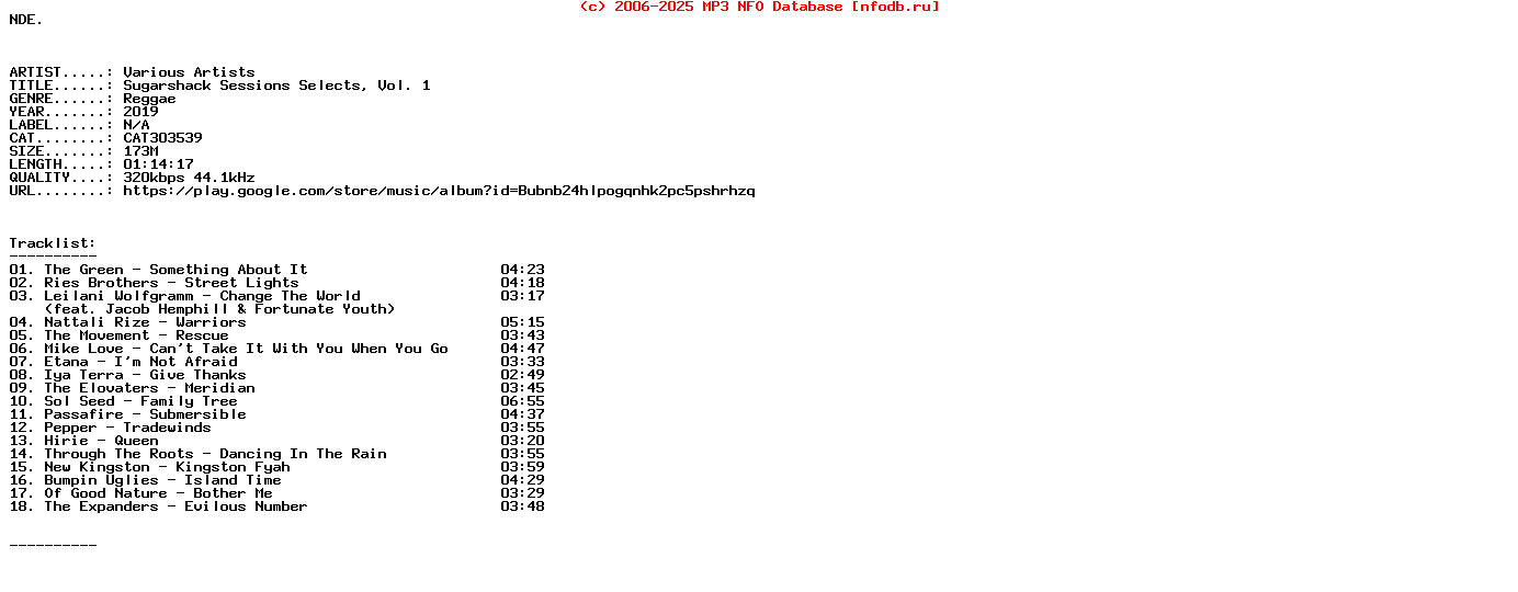 VA-Sugarshack_Sessions_Selects_Vol_1-(CAT303539)-WEB-2019