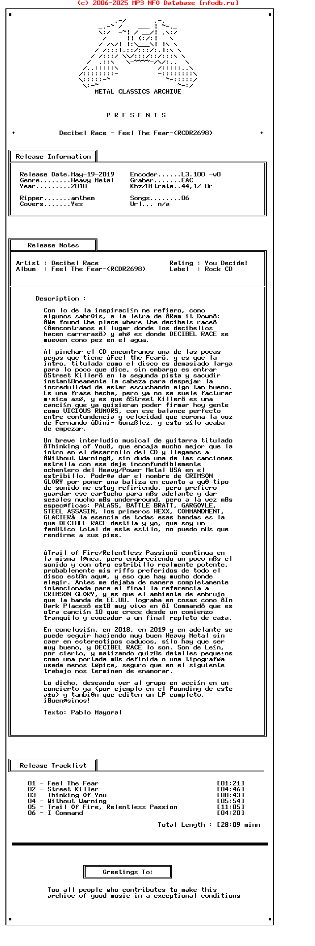 Decibel_Race_-_Feel_The_Fear-(RCDR2698)-EP-2018-Mca