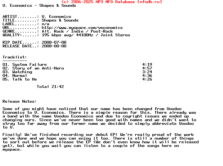 V._Economics-Shapes_And_Sounds-(EP)-2008