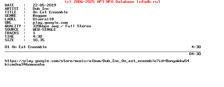 Dub_Inc-On_Est_Ensemble-Single-WEB-FR-2019