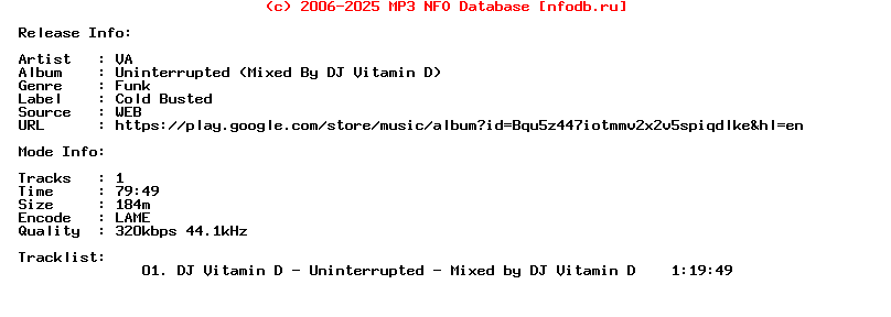 VA-Uninterrupted_(MIXED_BY_DJ_VITAMIN_D)-(CBMIX01)-WEB-2015