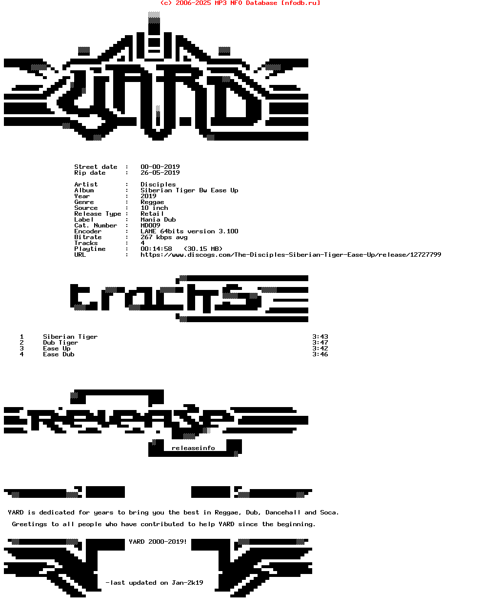 Disciples-Siberian_Tiger_Bw_Ease_Up-(MD009)-10Inch_Vinyl-2019-YARD