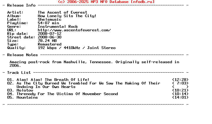The_Ascent_Of_Everest-How_Lonely_Sits_The_City-(REMASTERED)-2008