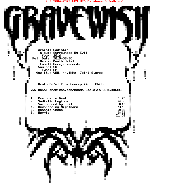 Sadistic-Surrounded_By_Evil-EP-2016