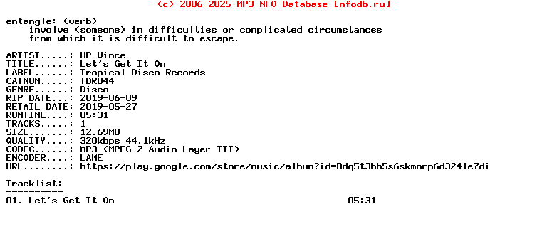 Hp_Vince-Lets_Get_It_On-(TDR044)-Single-WEB-2019