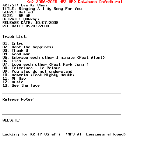 VA-Singing_All_My_Song_For_You-KR-2008-M3G