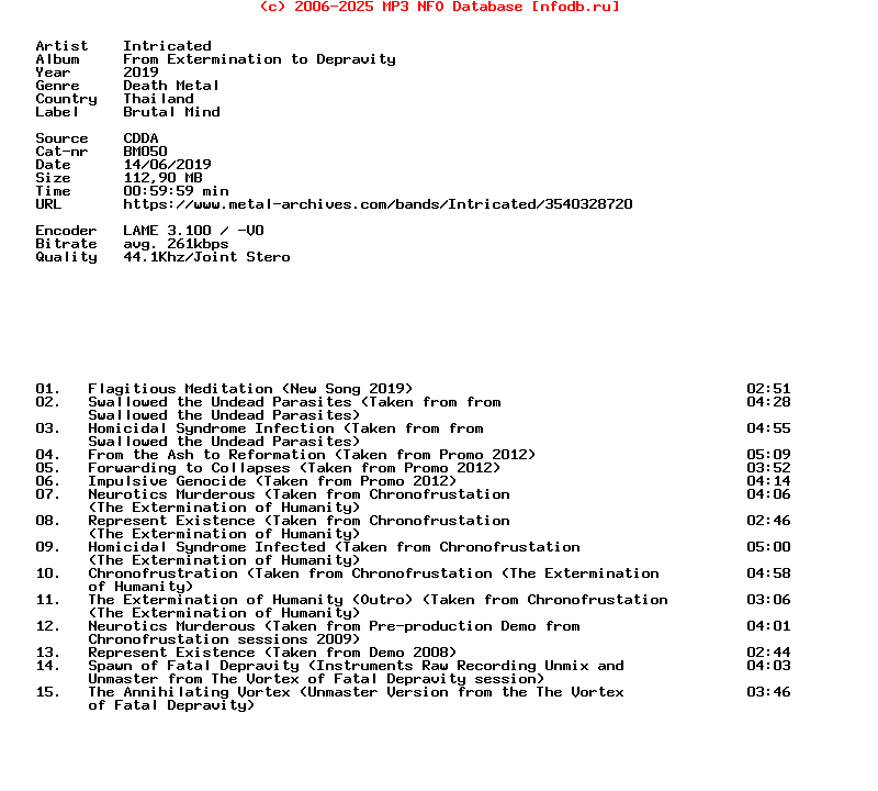 Intricated-From_Extermination_To_Depravity-CD-2019