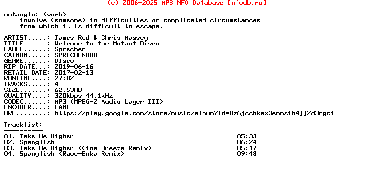 James_Rod_And_Chris_Massey-Welcome_To_The_Mutant_Disco-(SPRECHEN008)-EP-WEB-2017