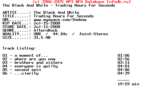 The_Black_And_White-Trading_Hours_For_Seconds-(EP)-2008