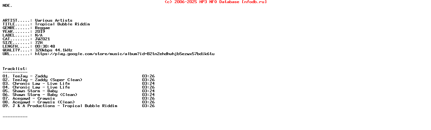 VA-Tropical_Bubble_Riddim-(JWZ021)-WEB-2019