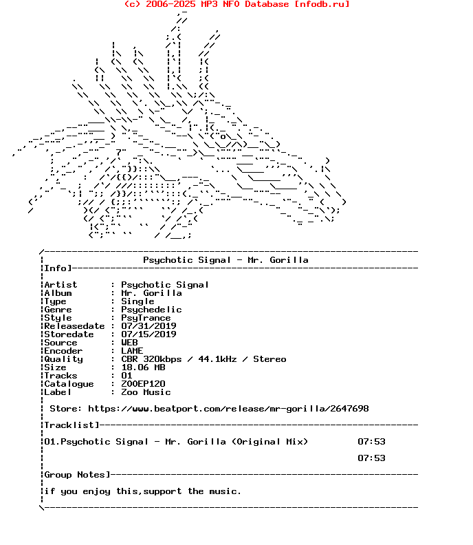 Psychotic_Signal_-_Mr._Gorilla-(ZOOEP120)-Single-WEB-2019-Barghest